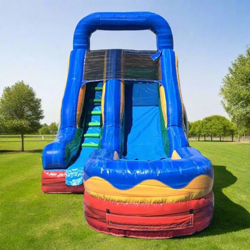 12' Fun Waterslide with Pool in Blue and Yellow