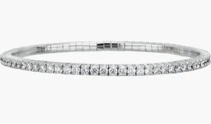 14k White Gold Diamond Stretch Bangle