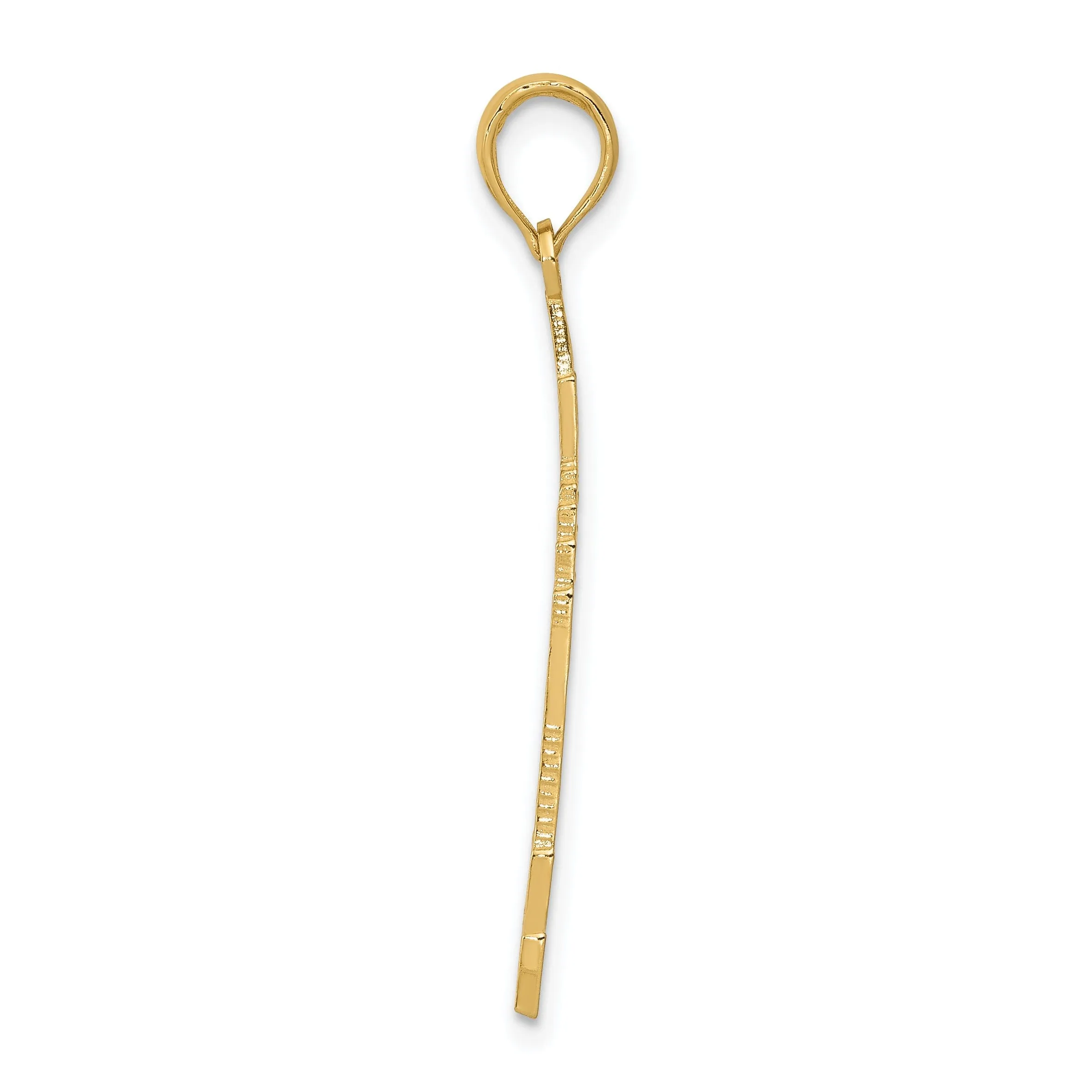 14k Yellow Gold Solid Textured Polished Finish New York City EMPIRE STATE Building Charm Pendant