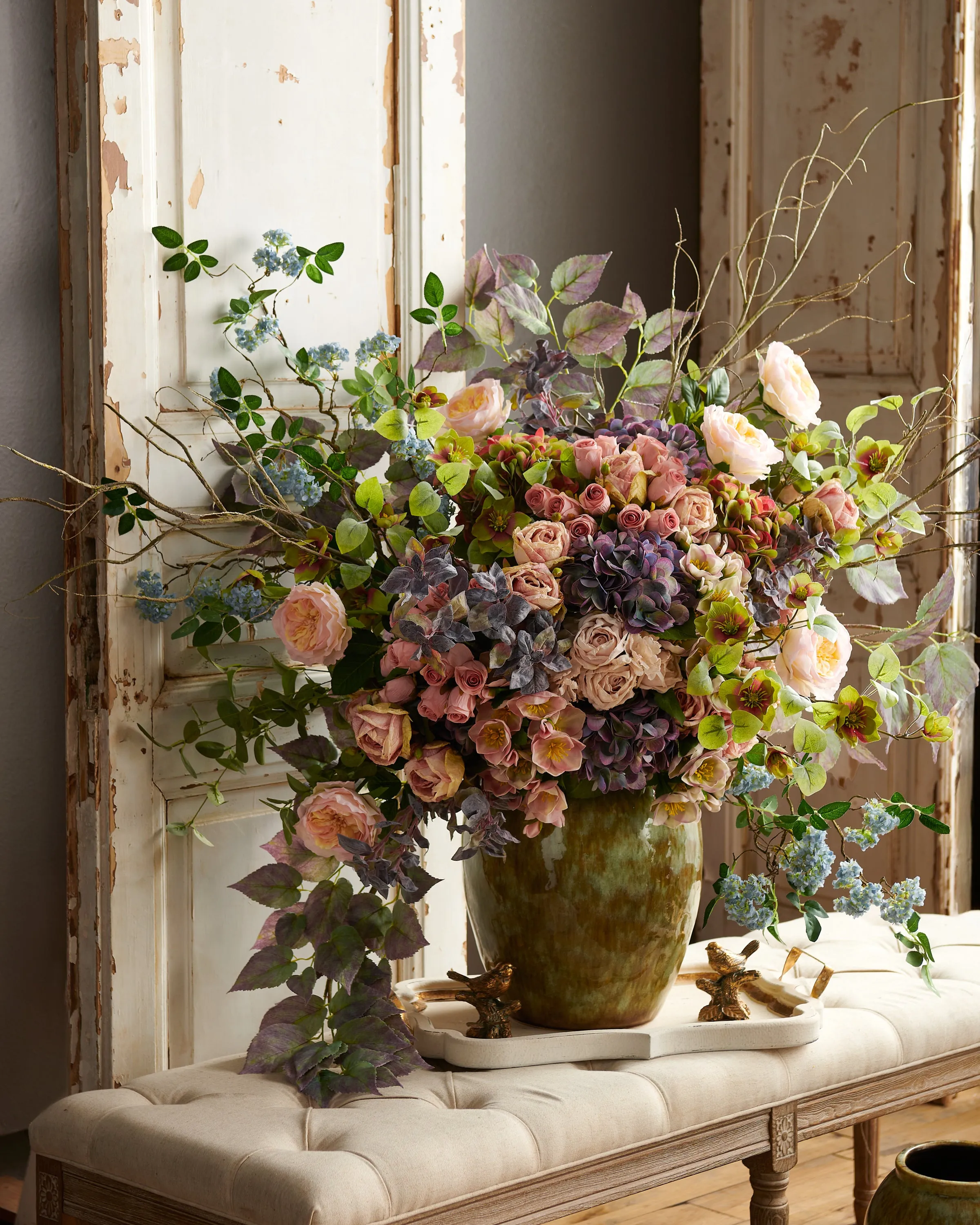 18" Antique Blush Rose Stem