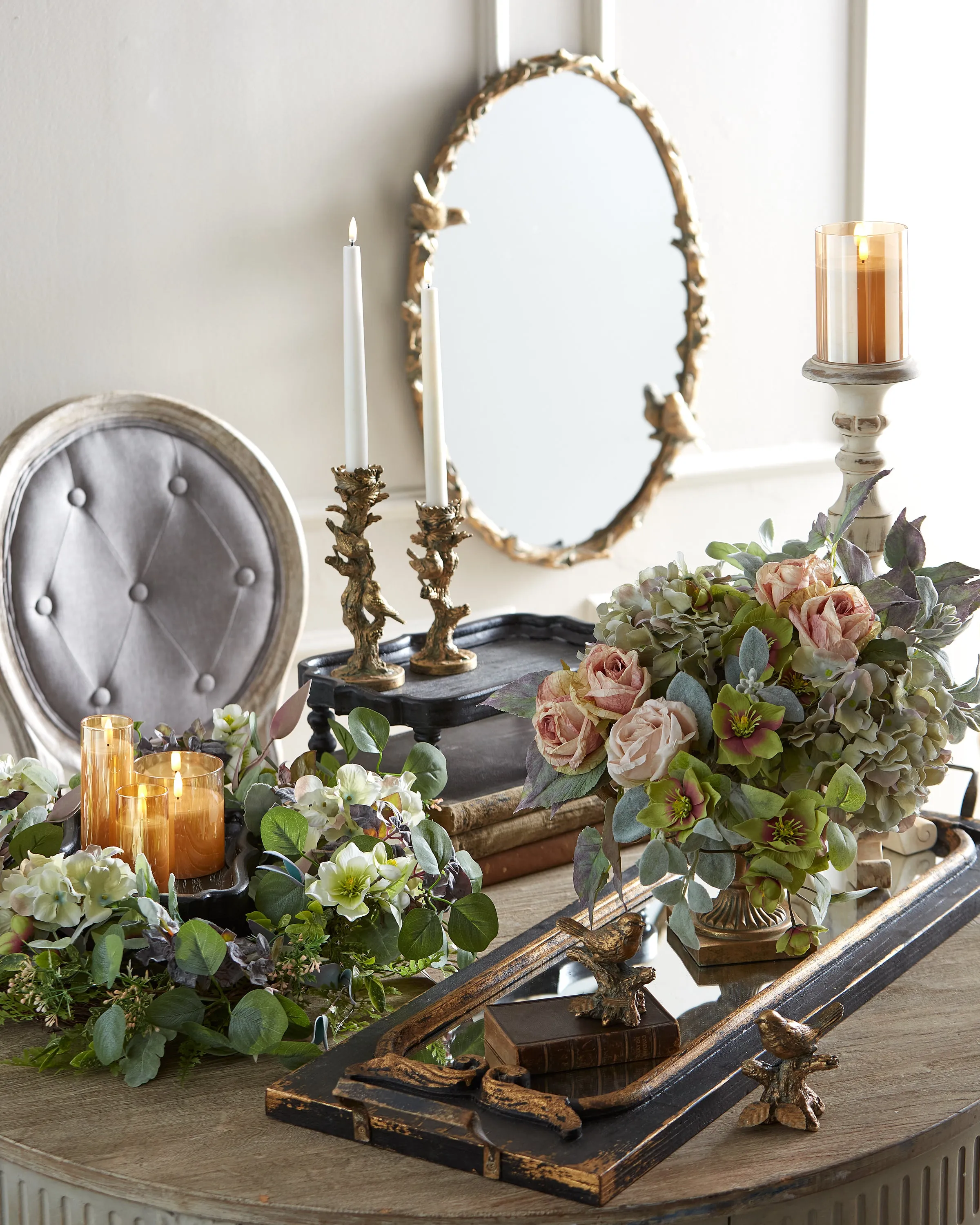 18" Antique Blush Rose Stem
