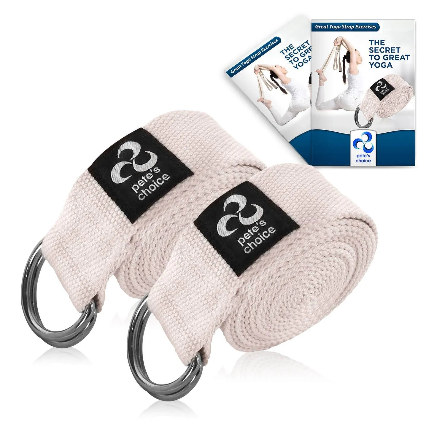 2 PACK Yoga Exercise Adjustable Straps 8Ft | BONUS eBook | with Durable D-Ring For Pilates & Gym Workouts | Hold Poses, Stretch, Improve Flexibility & Maintain Balance