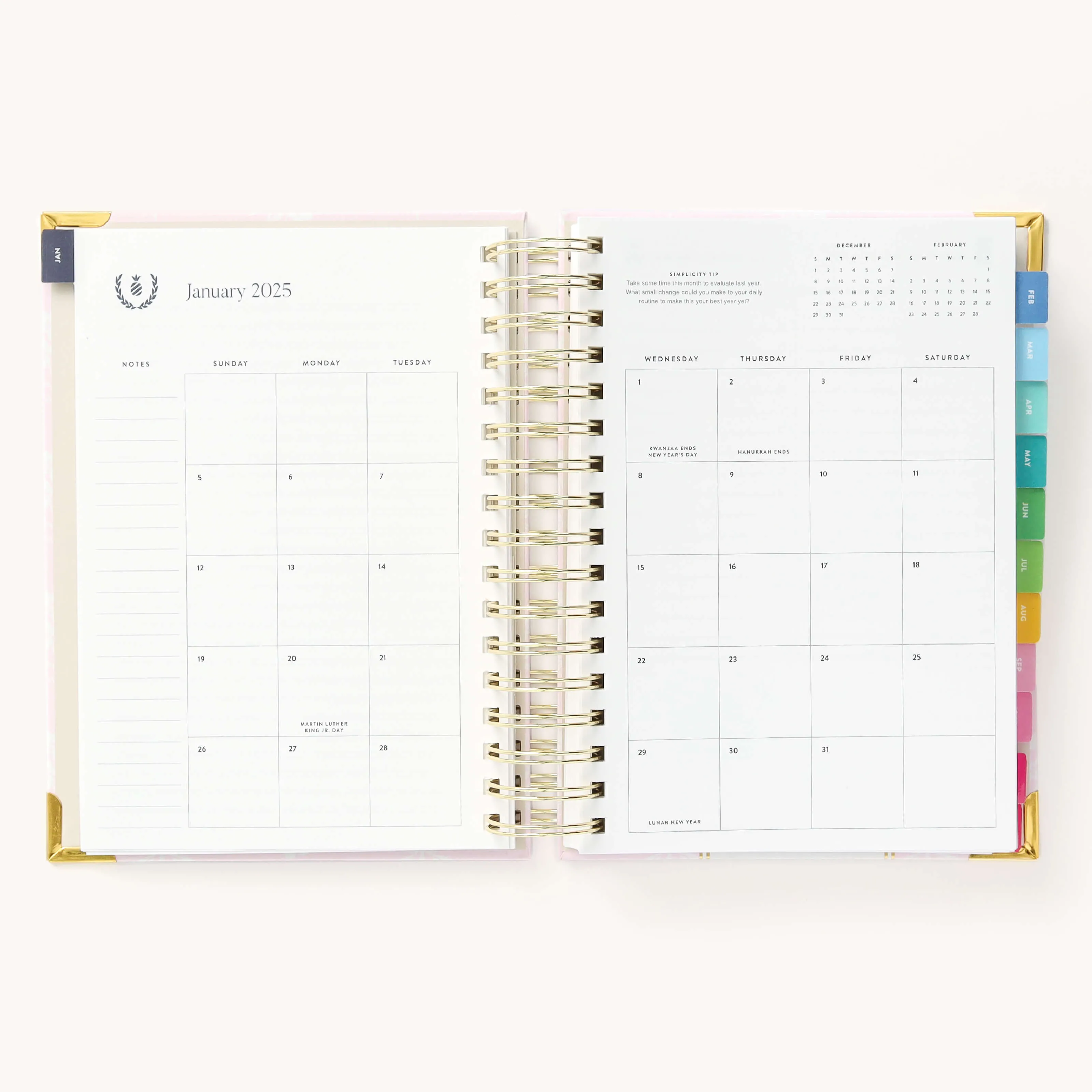 2025 Daily Simplified Planner - Blush Block