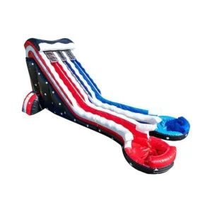 22ft Dual Grand American Water Slide in Red White and Blue