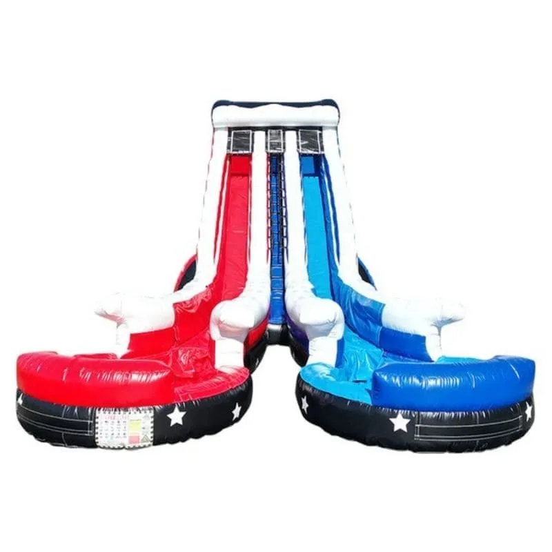 22ft Dual Grand American Water Slide in Red White and Blue