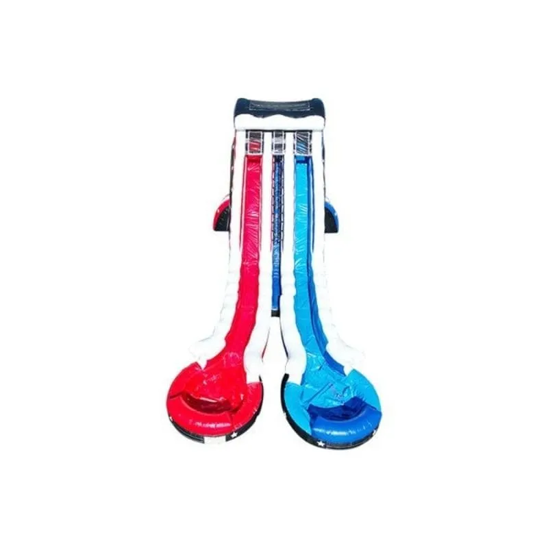 22ft Dual Grand American Water Slide in Red White and Blue
