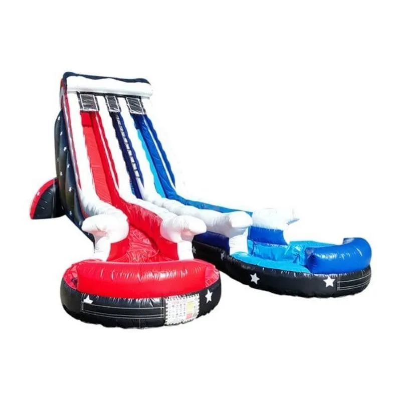 22ft Dual Grand American Water Slide in Red White and Blue