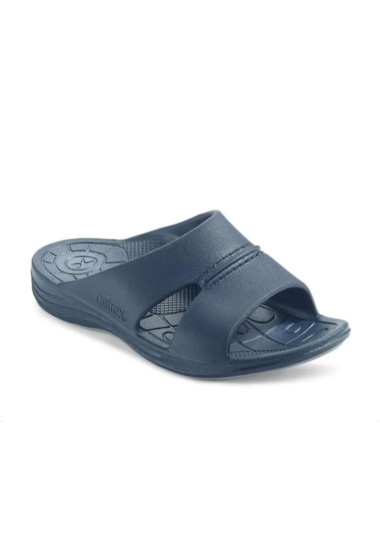 Aetrex Mens Lynco Slides Flip Navy
