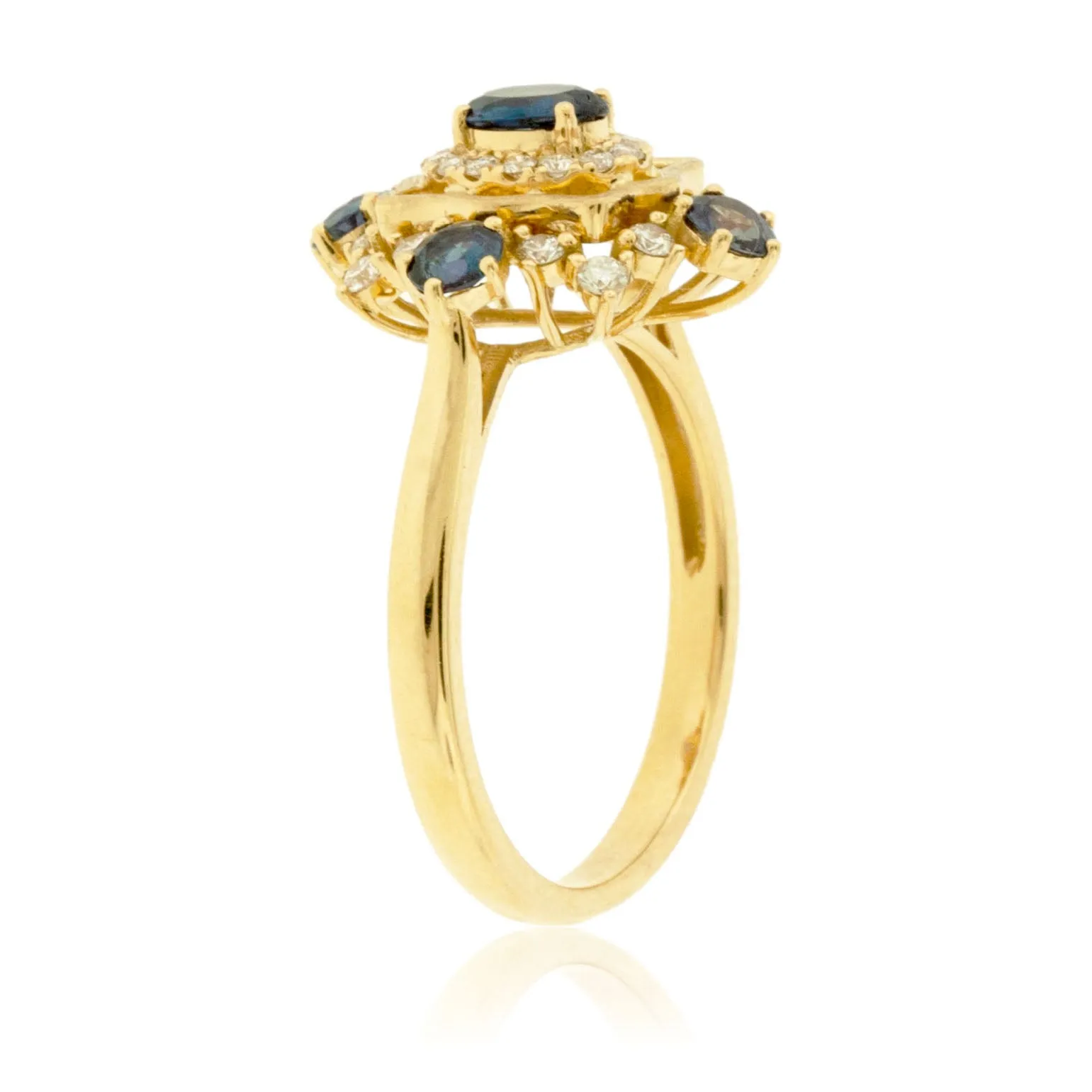 Alexandrite & Diamond Burst Halo Style Ring