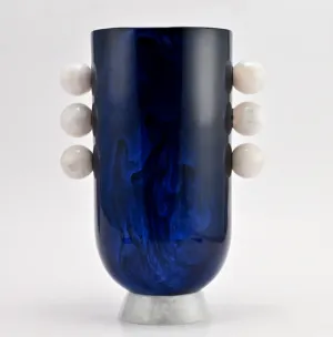 Allure Vase - Azure/Snowball Handle