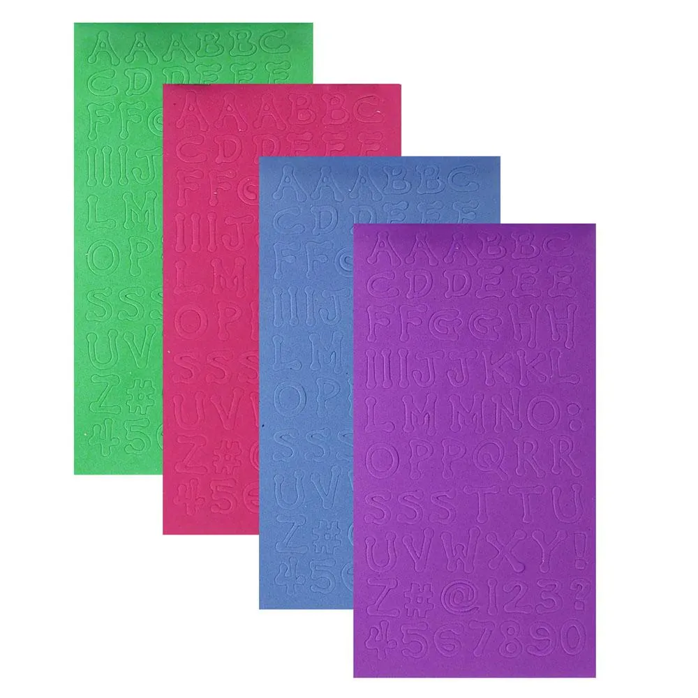 Alpha-Dot Letters Foam Sticker Book, 8-inch, 4-sheets