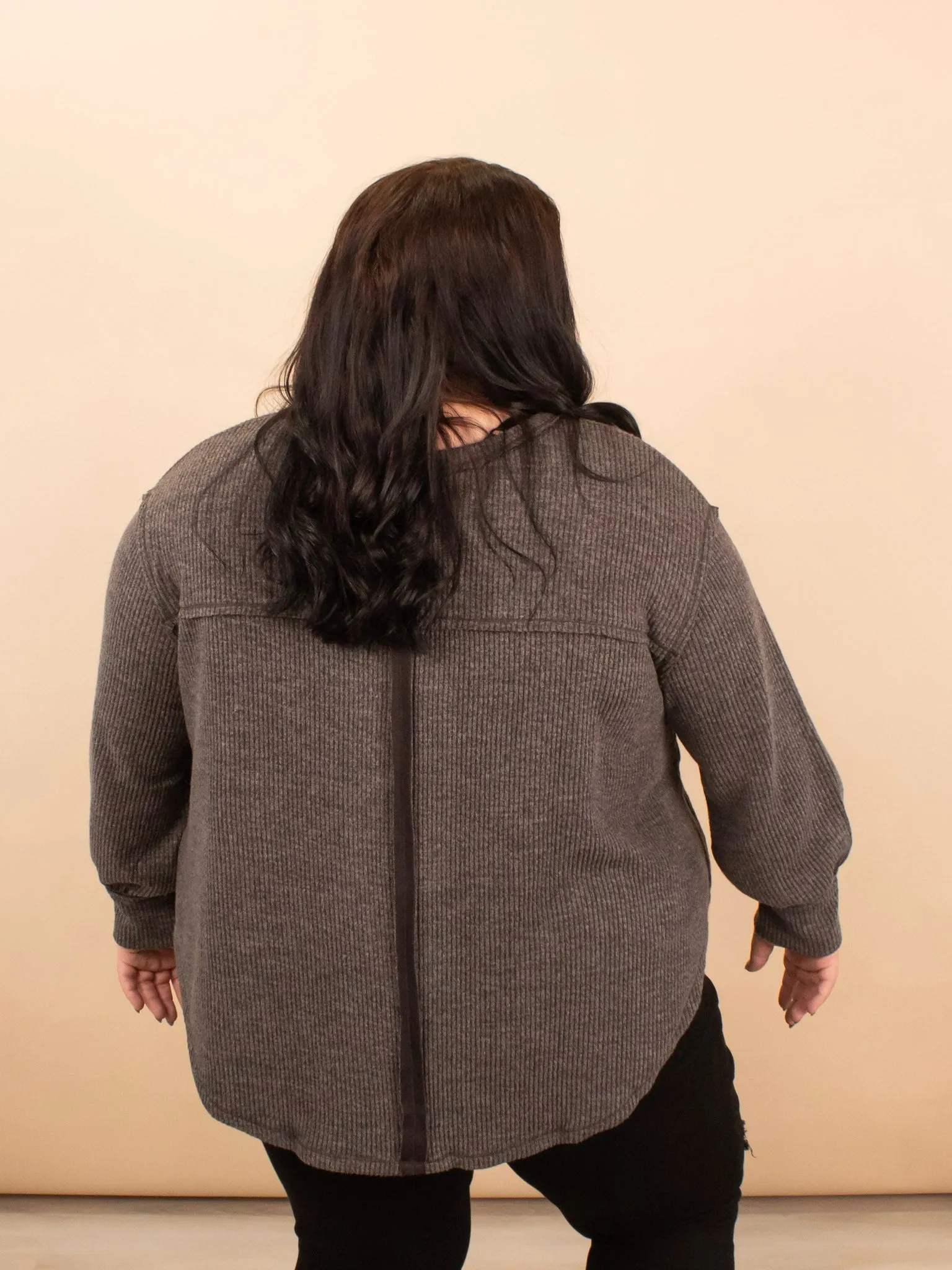Always in Motion Top in Charcoal