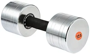 Amazon Brand - Symactive Chrome Plated Steel Dumbbell, Set of 1, 12.5 Kg