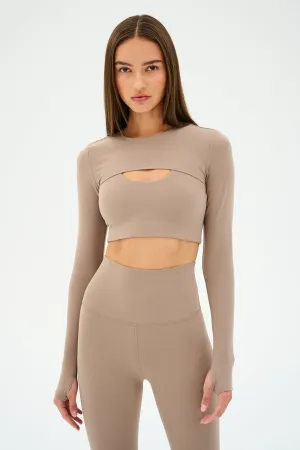 Amelia Airweight Lite Shrug - Latte