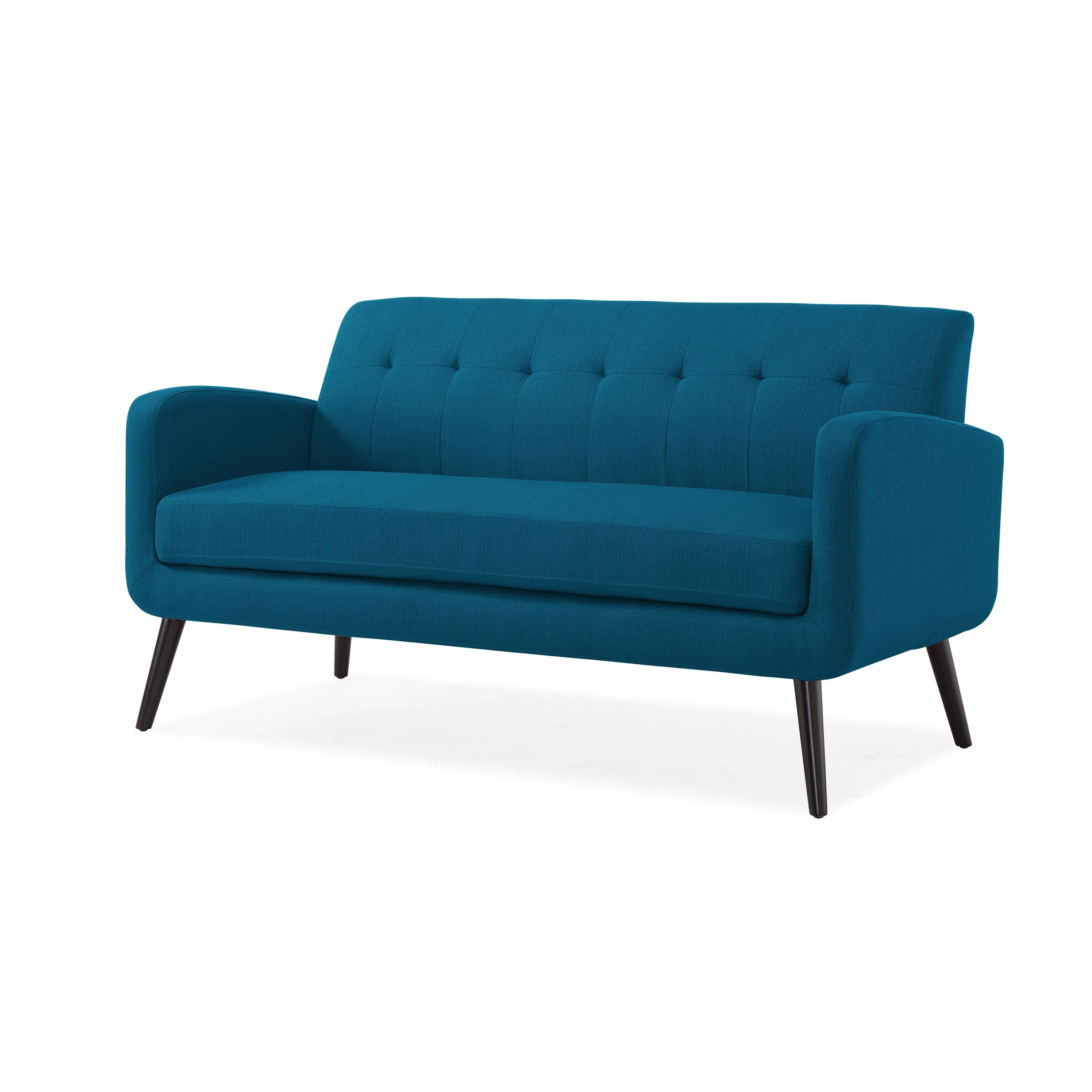 Araceli Sofa Mid Century Modern Peacock Blue Linen Sofa with solid wood legs, Seats 3 people & up to 900 Lbs! Retails $949 