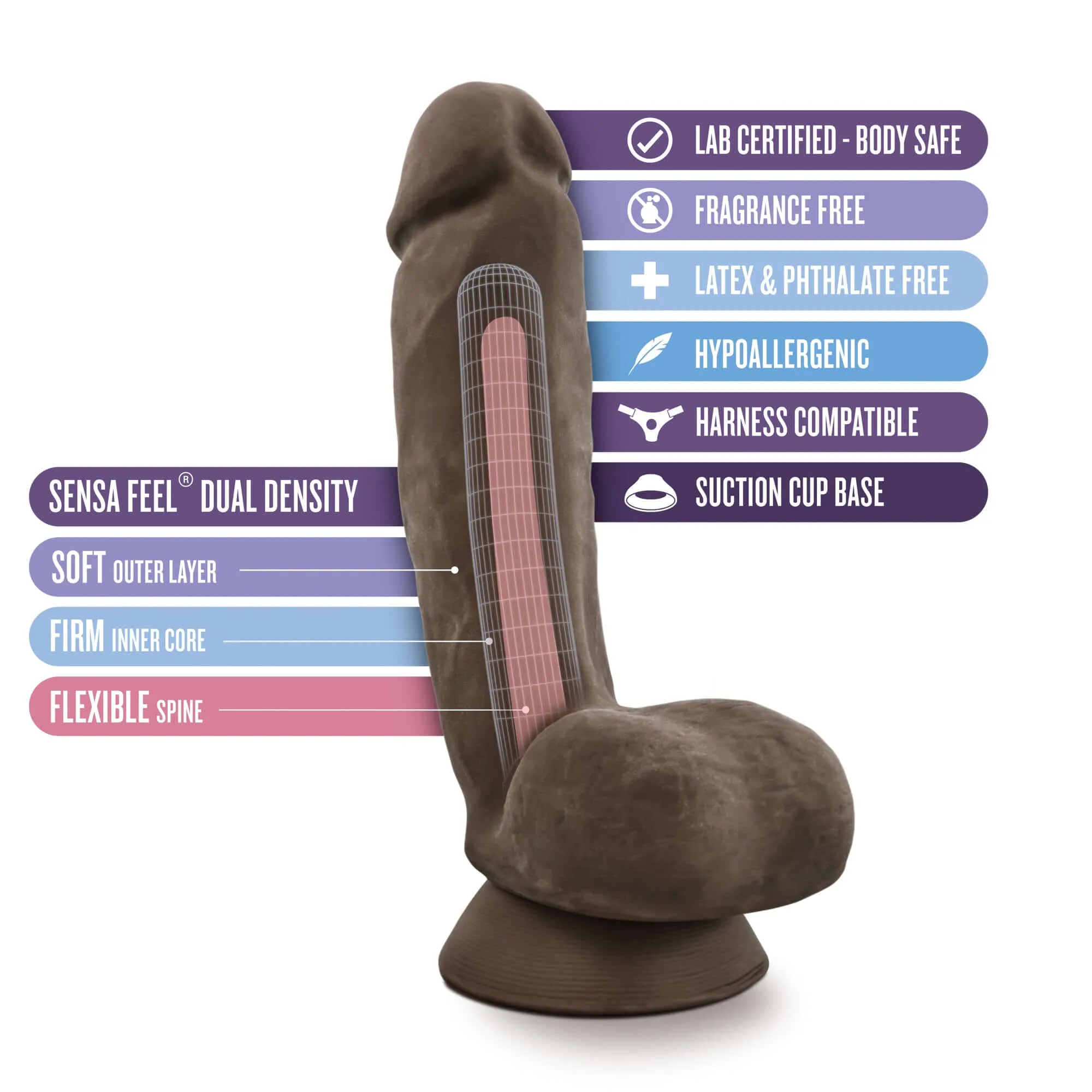 Au Naturel - Jerome - Brown Dildo