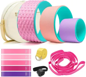 Back Roller Set, Back Roller Foam for Back Pain, Back Wheel for Deep Tissue Massage, Yoga Wheel for Back Pain & Stretching, Back Cracker