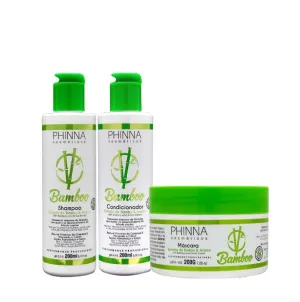 Bamboo Arnica Extract Vegan Hair Treatment Home Care Maintenance Kit 3x200 - Phinna