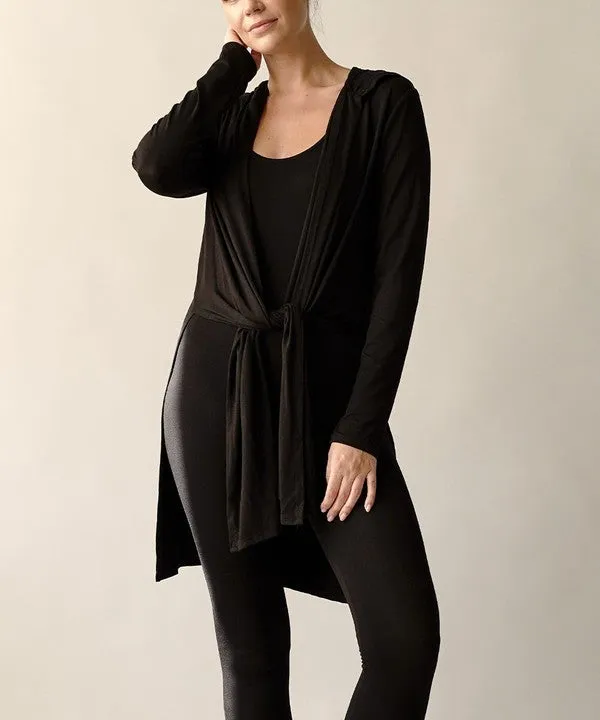 BAMBOO hooded yoga cardigan