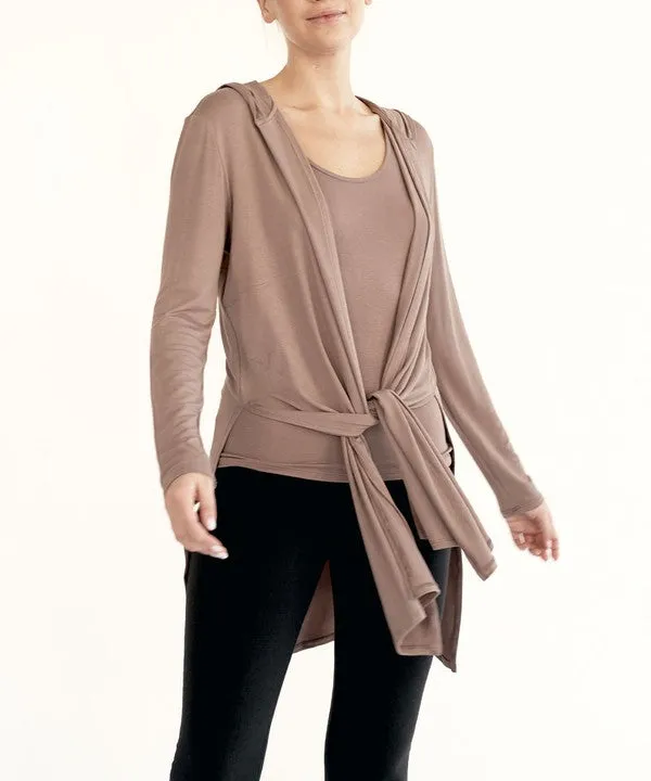 BAMBOO hooded yoga cardigan