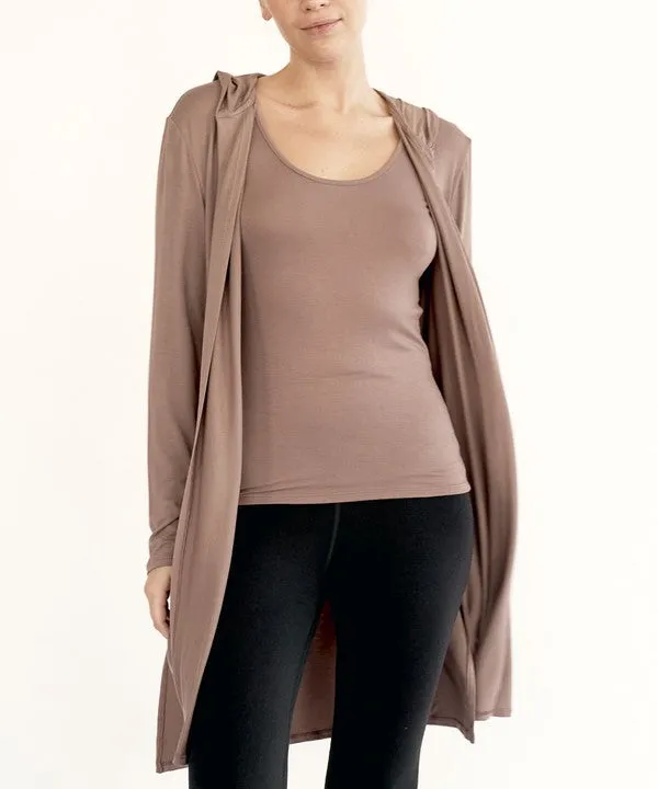 BAMBOO hooded yoga cardigan