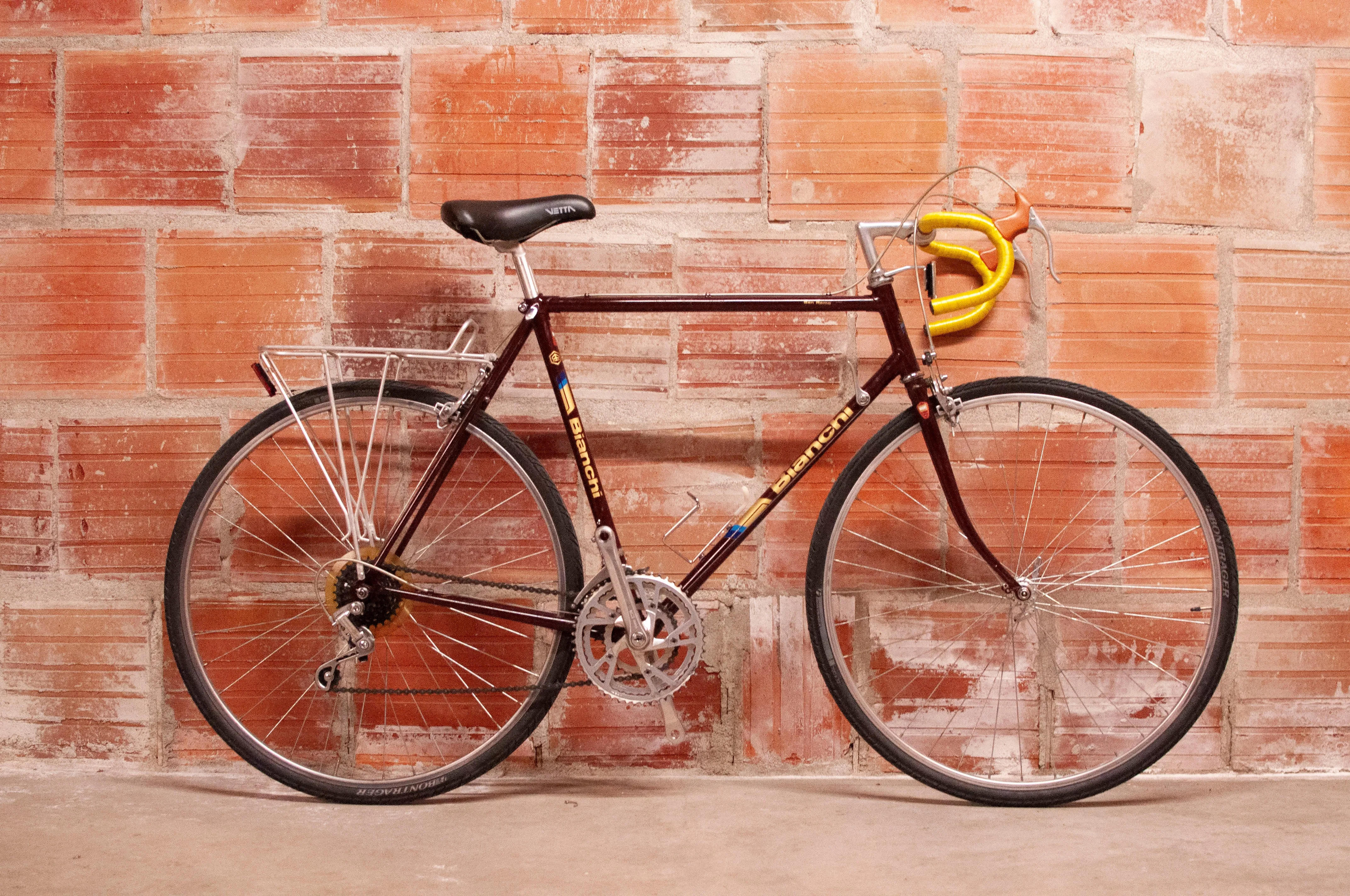 Bianchi San Remo Vintage city bike - 56 cm frame - Brown with gold and blue accents