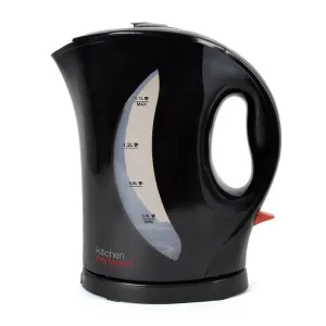Black 1.7 Litre 2200W Cordless Fast Boil Electric Jug Kettle Washable Filter