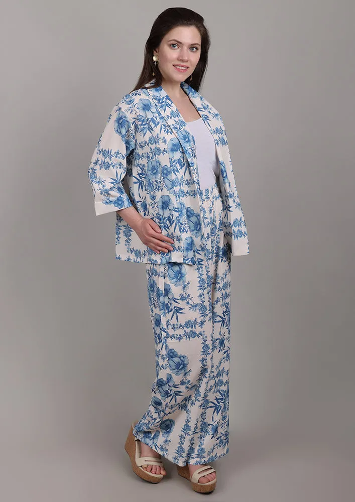Blue Blossom Printed Co-ord Set
