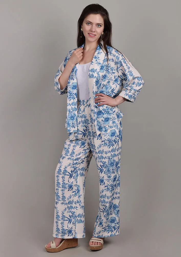 Blue Blossom Printed Co-ord Set