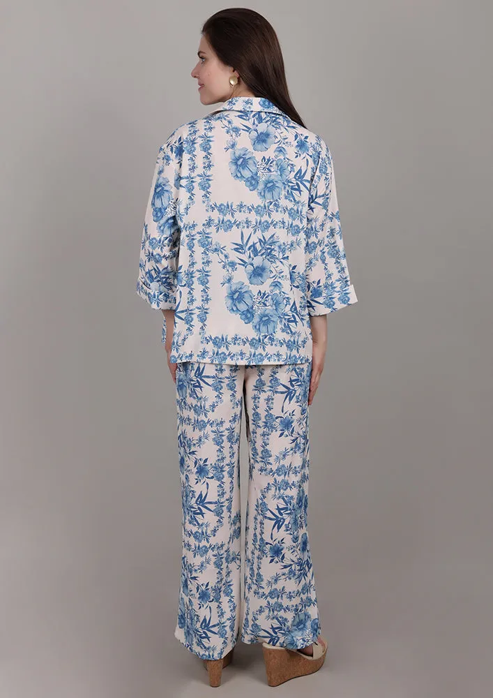 Blue Blossom Printed Co-ord Set
