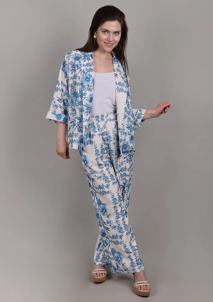 Blue Blossom Printed Co-ord Set