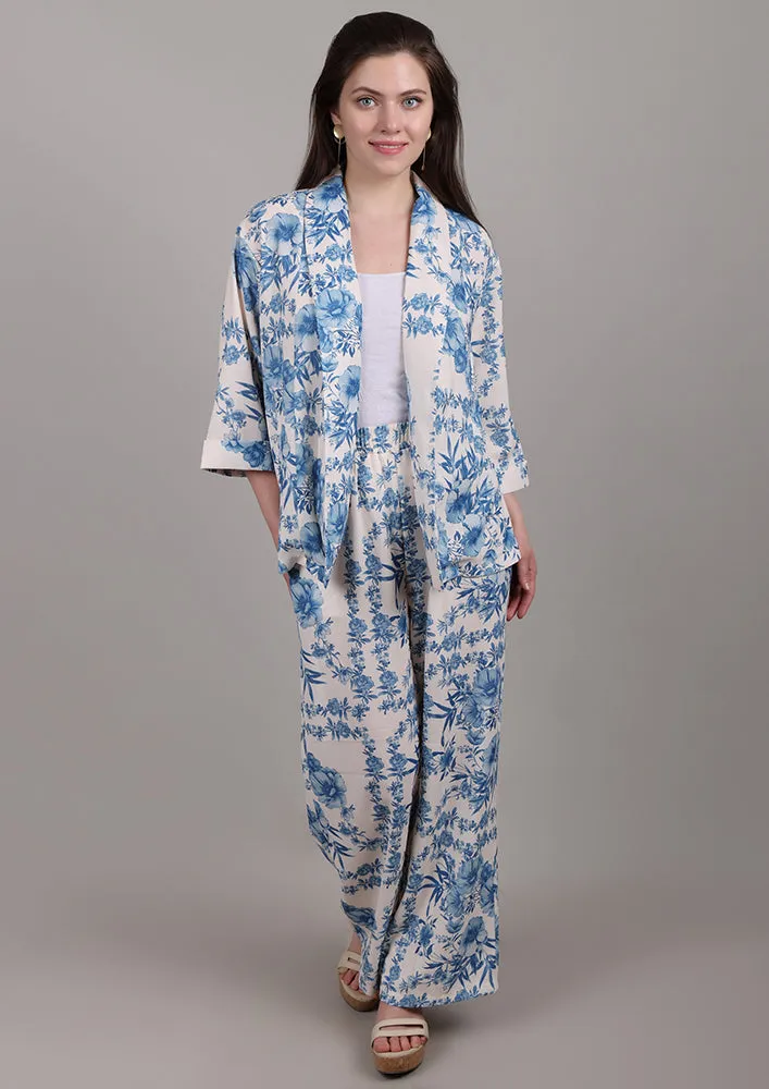 Blue Blossom Printed Co-ord Set