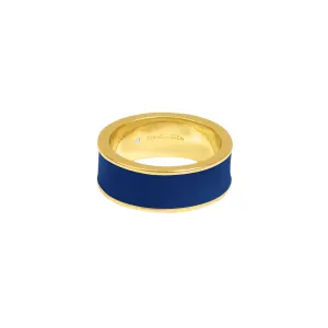 Blue Enamel Thick Stacking Ring