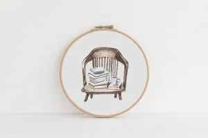 Book Reader Cross Stitch Pattern #676