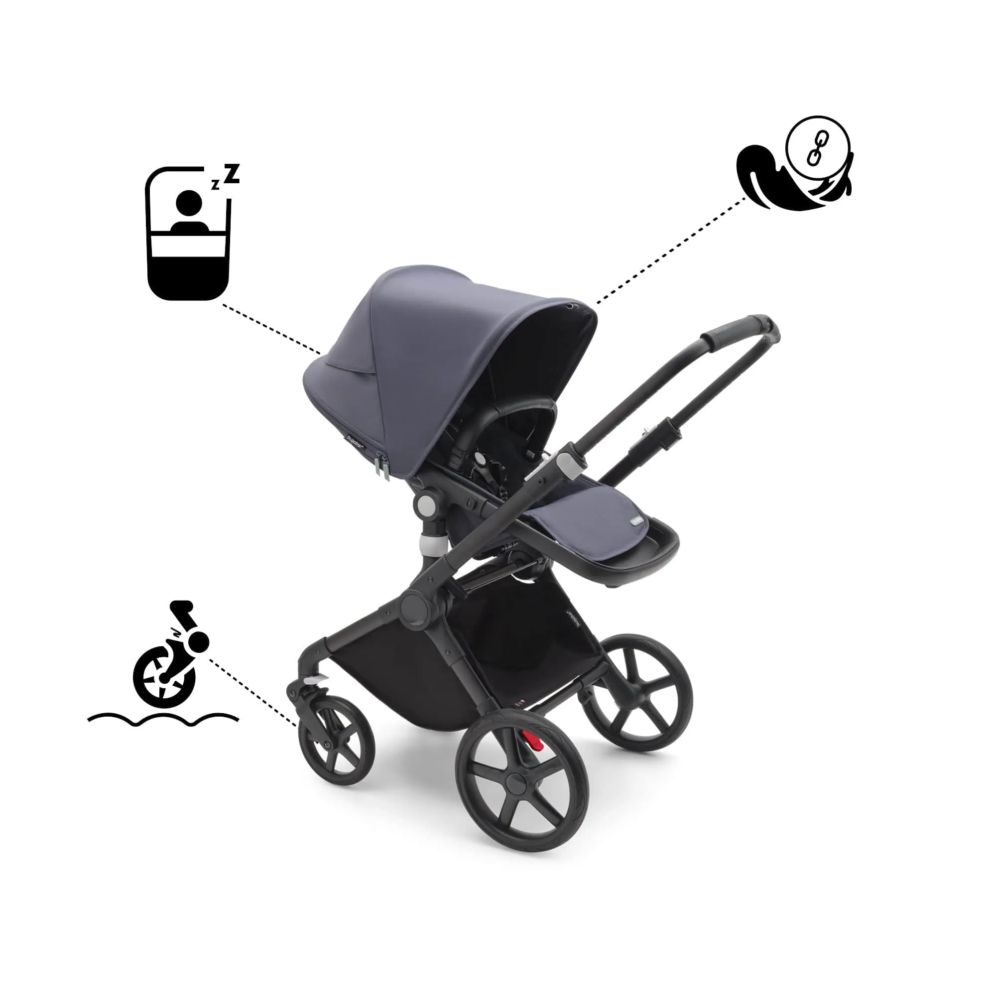 Bugaboo Fox Cub Cabriofix i-Size Travel System - Black/Stormy Blue