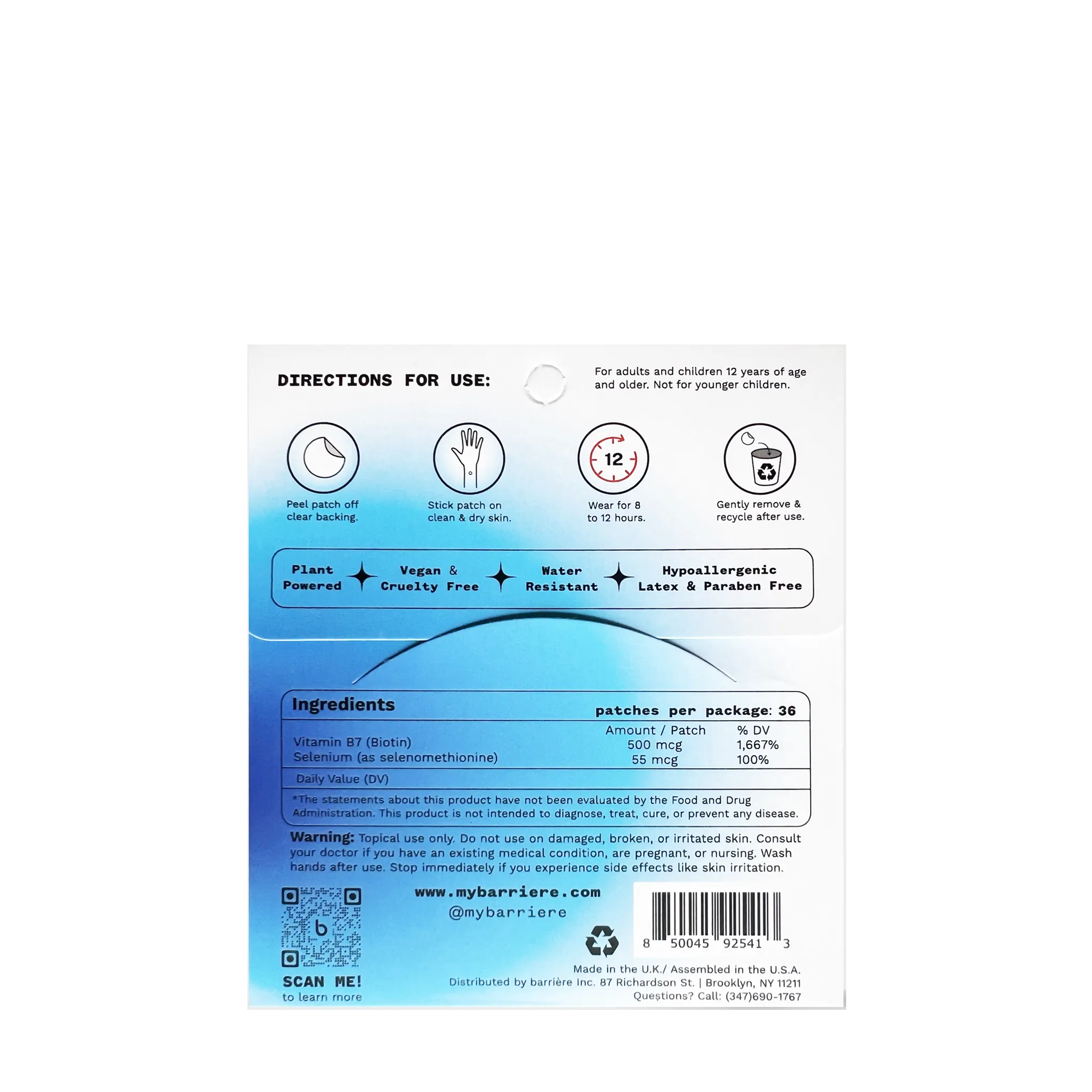 CALL OF BEAUTY Biotin Patch 36pk - Diamond