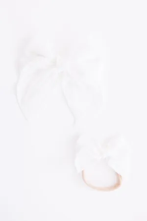 Classic Hair Bow - White