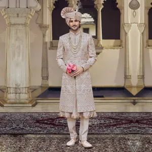 Classic Stone Beige Sherwani  for Men