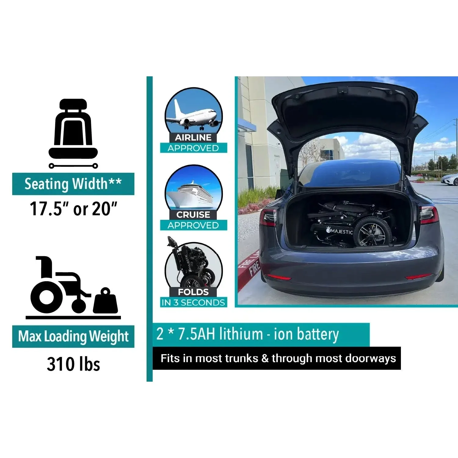ComfyGO Majestic IQ-9000 Auto Reclining - Power Wheelchair