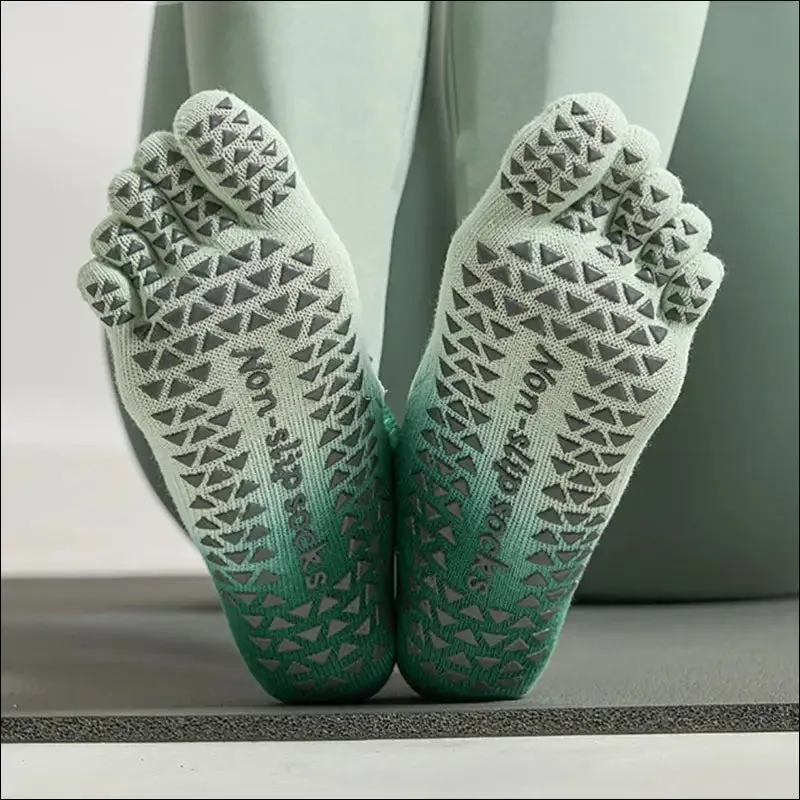 Cute pilates five toe socks for women - non-slip silicone low-ankle yoga socks