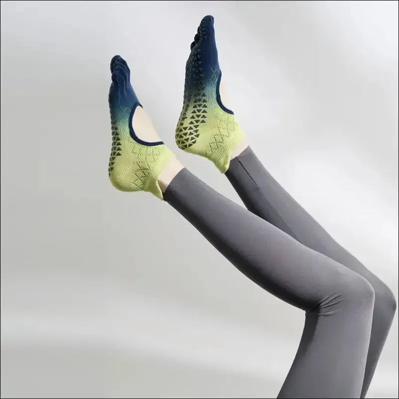 Cute pilates five toe socks for women - non-slip silicone low-ankle yoga socks