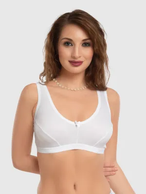 Daisy Dee White Non Padded Non Wired Full Coverage Sports Bra NLRA-White