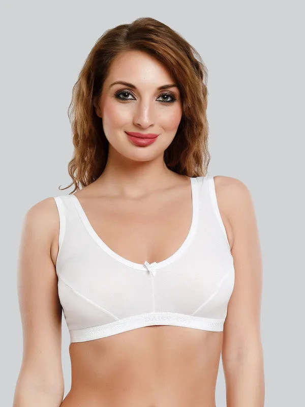 Daisy Dee White Non Padded Non Wired Full Coverage Sports Bra NLRA-White
