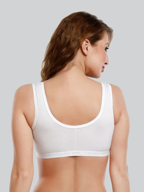 Daisy Dee White Non Padded Non Wired Full Coverage Sports Bra NLRA-White