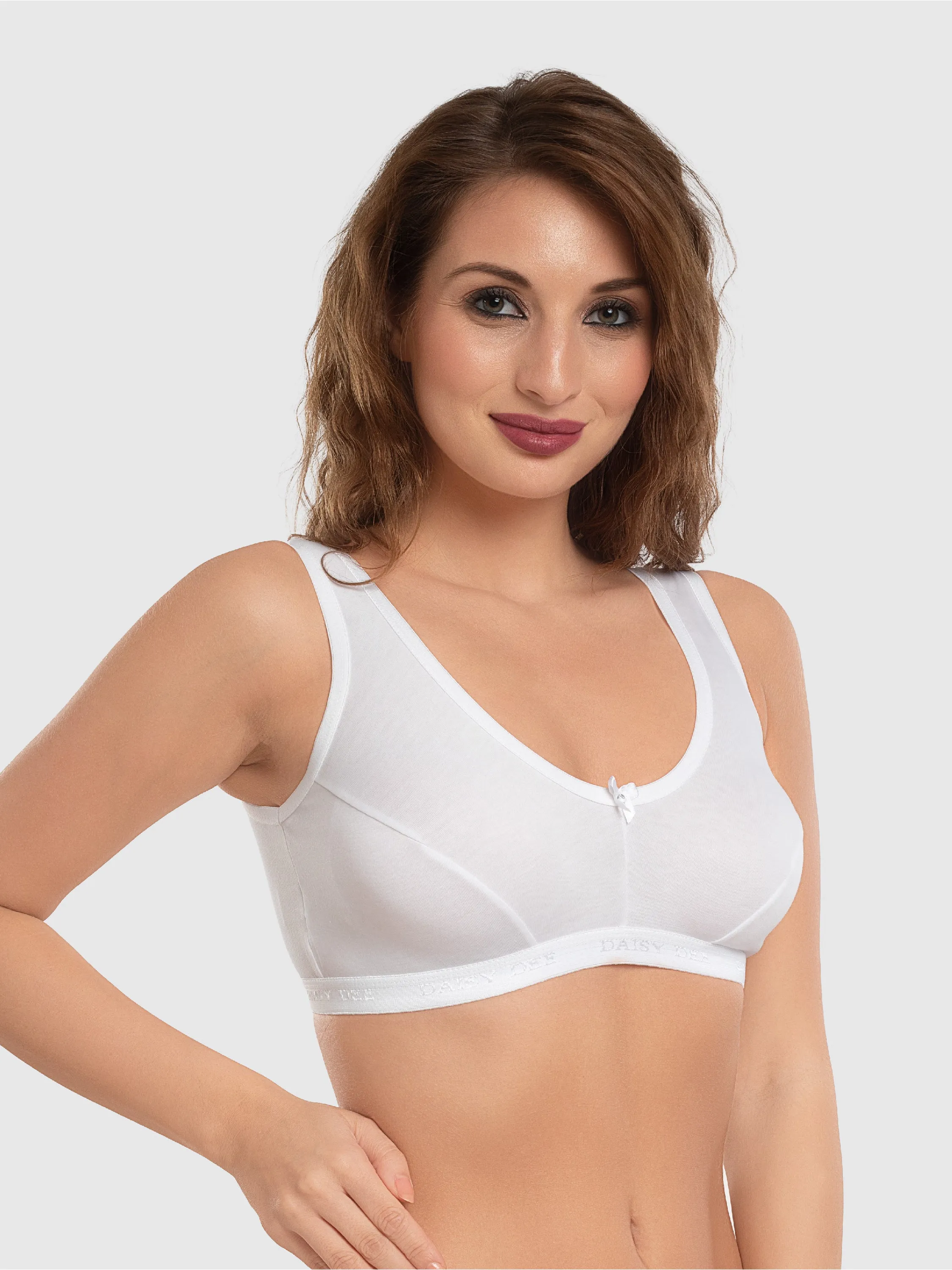 Daisy Dee White Non Padded Non Wired Full Coverage Sports Bra NLRA-White
