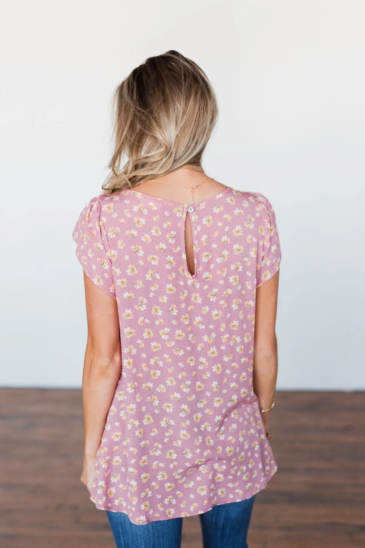 Dancing In Fields Floral Top- Pink