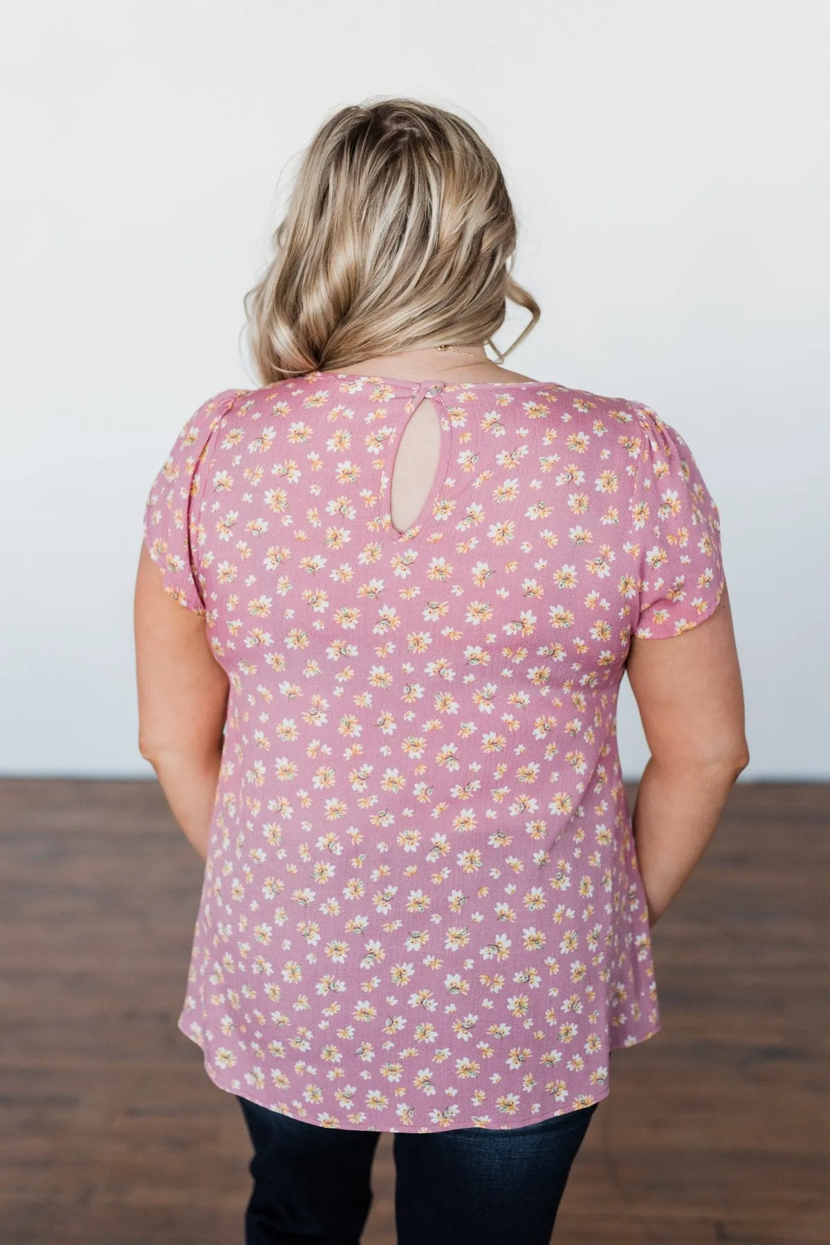 Dancing In Fields Floral Top- Pink
