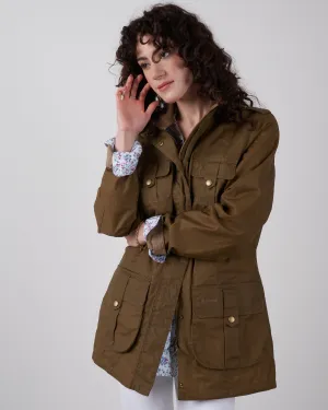 defence light wax jacket - sand