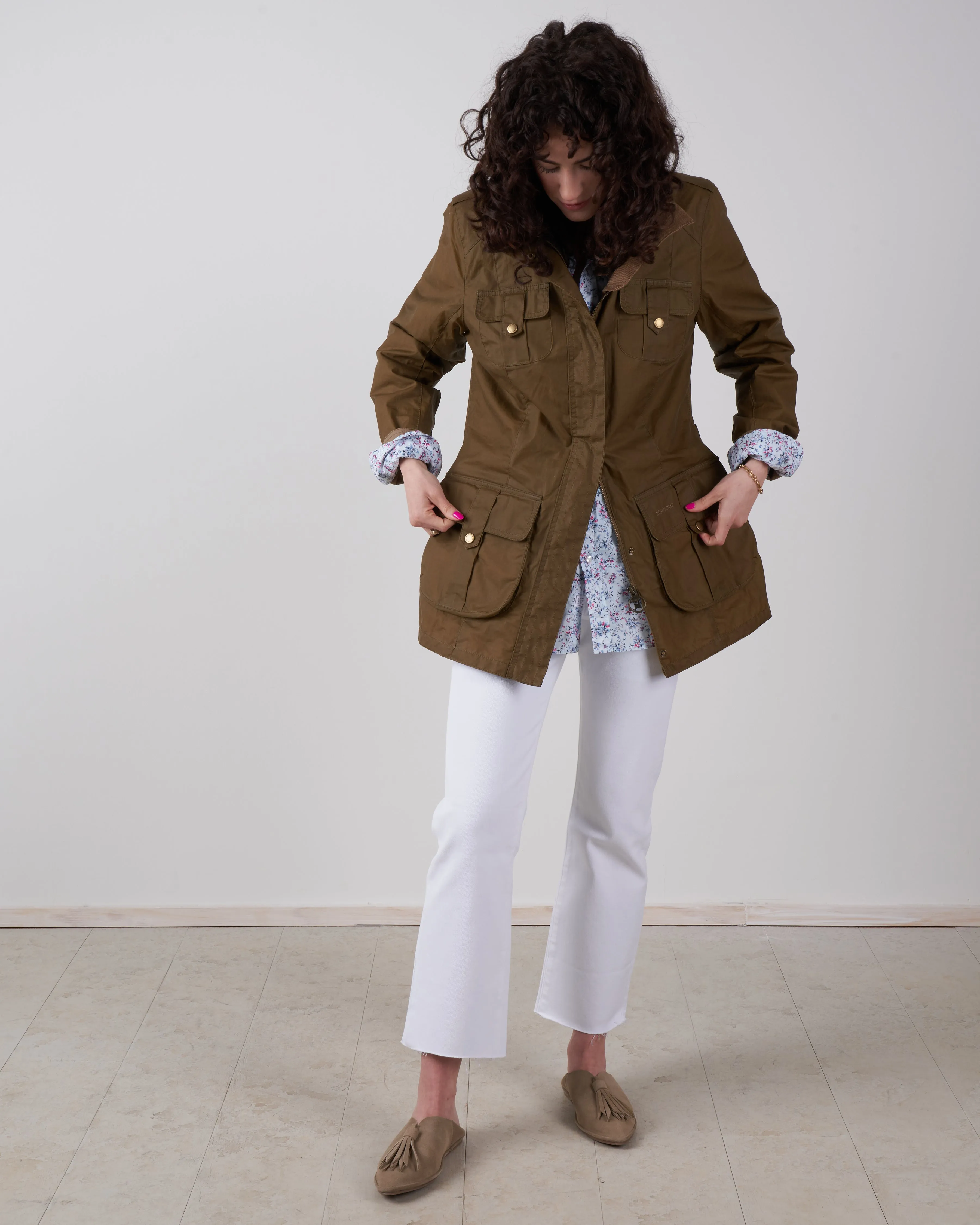 defence light wax jacket - sand