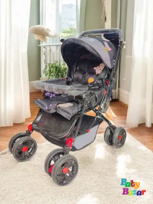 Deluxe Baby Stroller with Recliner & Canopy – Comfortable, Foldable & Travel-Friendly
